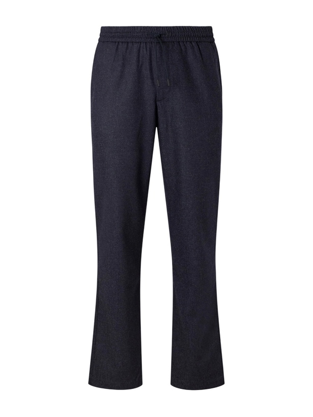 Photo: SEASE - Mindset Straight-Leg Wool-Flannel Drawstring Trousers - Blue