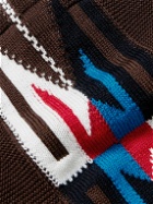 Needles - Jacquard-Knit Wool Cardigan - Brown
