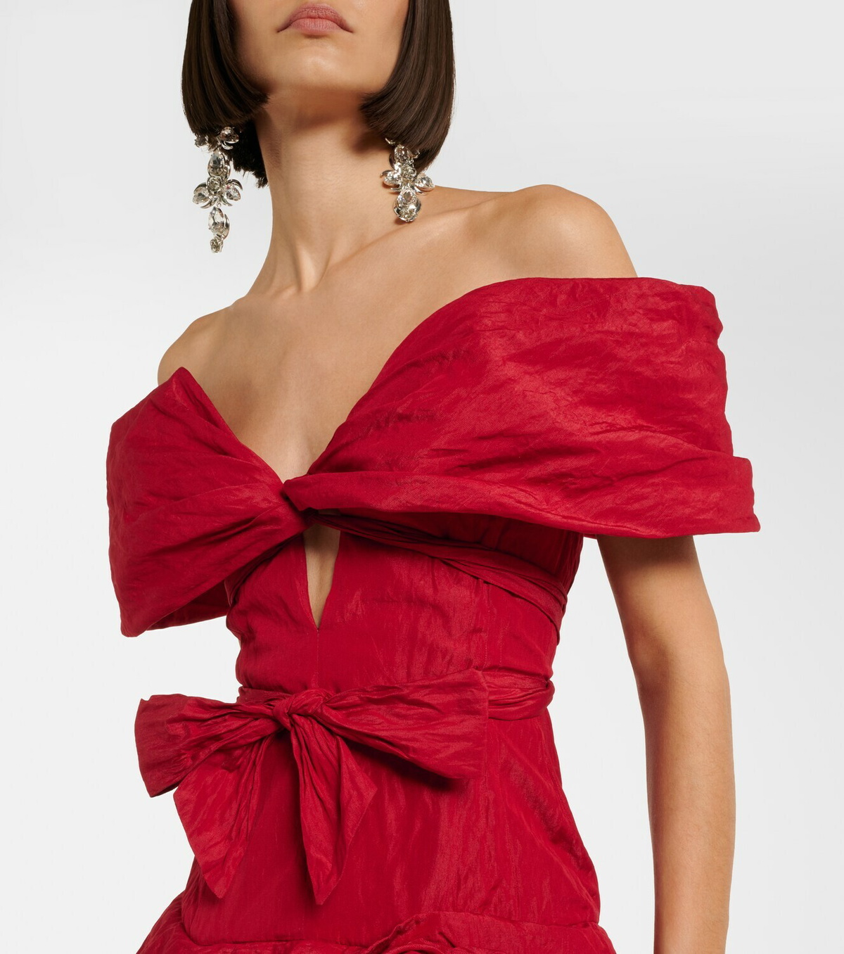 Magda Butrym Off-shoulder cotton-blend taffeta minidress