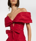 Magda Butrym Off-shoulder cotton-blend taffeta minidress