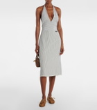 Miu Miu Striped silk crêpe de chine midi dress