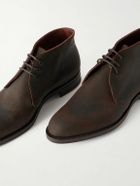 Edward Green - Lanark Waxed-Suede Desert Boots - Brown