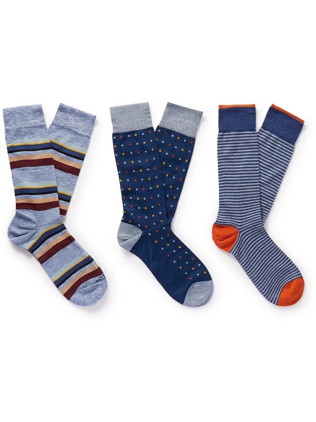 Photo: Marcoliani - Three-Pack Pima Cotton-Blend Socks