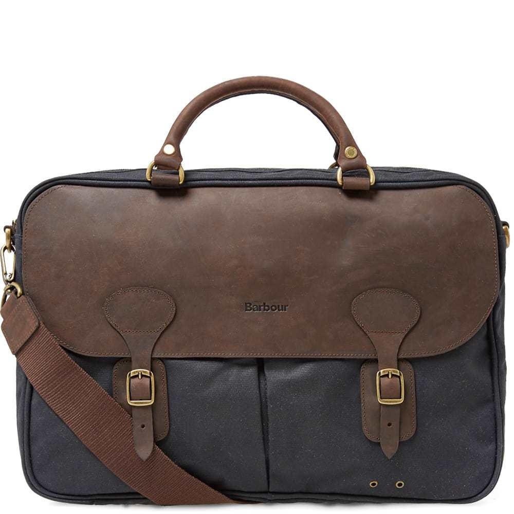 Photo: Barbour Wax Leather Briefcase Blue