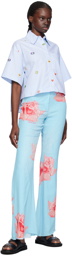 Kenzo Blue Kenzo Paris Rose Trousers