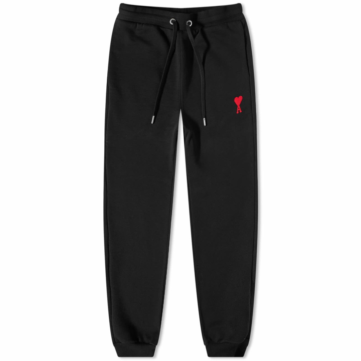 Photo: AMI Men's Heavy Fleece Small A Heart Sweat Pant in Black/Red