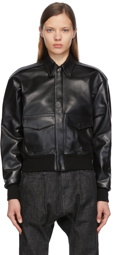 R13 Black Leather Dolman Sleeve Jacket