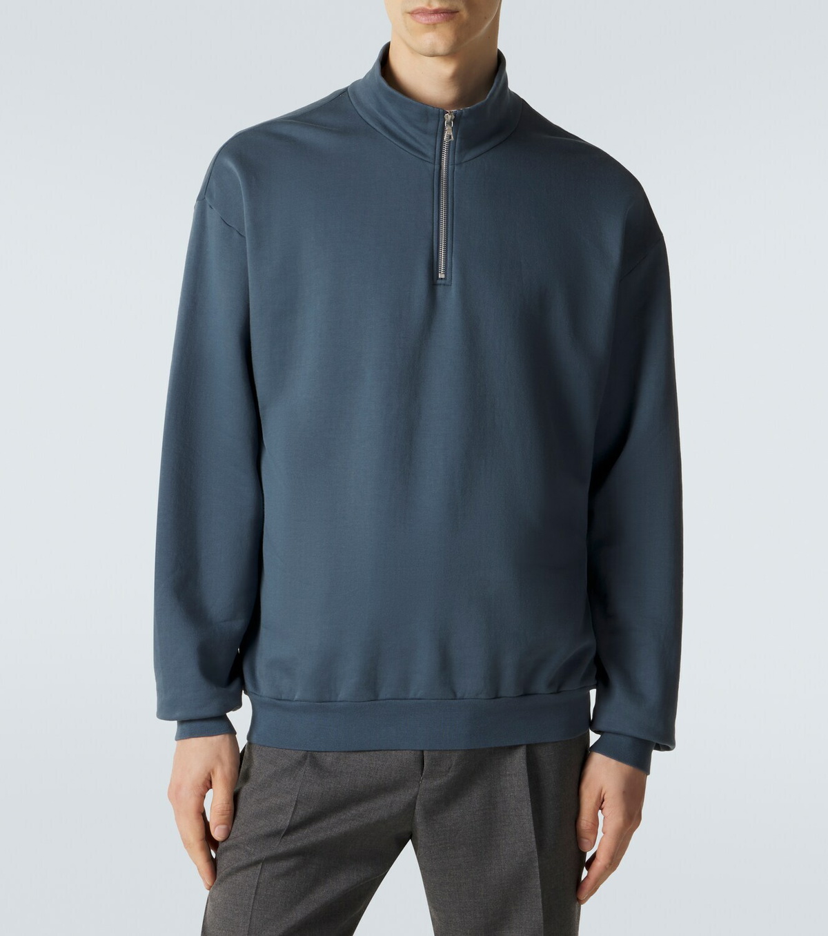 Auralee Cotton half-zip sweatshirt