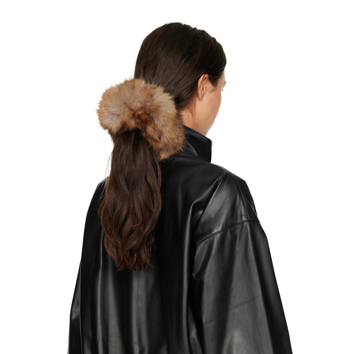 Balenciaga Beige Holli Faux Fur Scrunchie