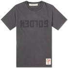 Golden Goose Men's Golden Distressed Logo T-Shirt in Anthracite