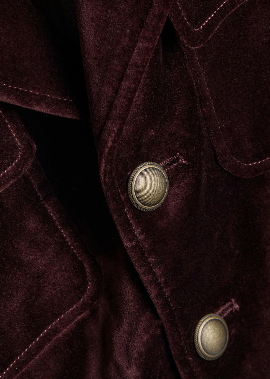 Paige Reign Velvet Jacket Aubergine