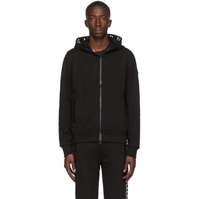 Photo: Moncler Black Embroidered Logo Hoodie