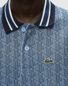 Lacoste Contrast Collar Monogram Polo Shirt Blue Polos