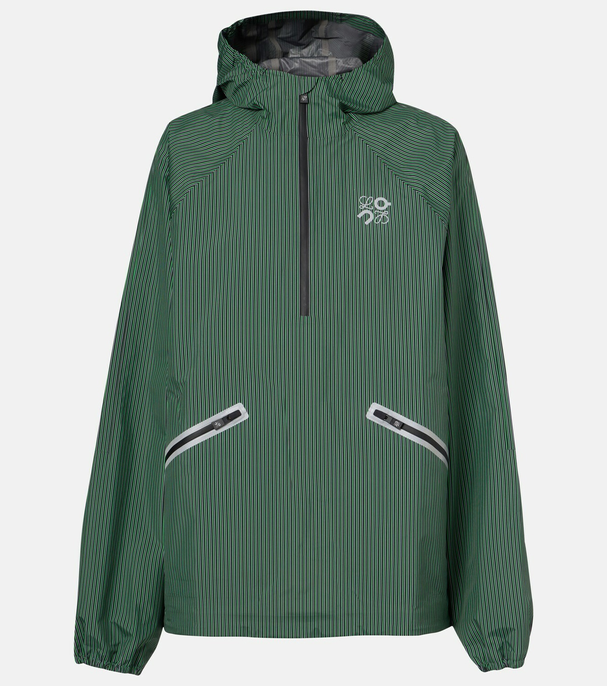 Loewe x On Storm striped half-zip jacket