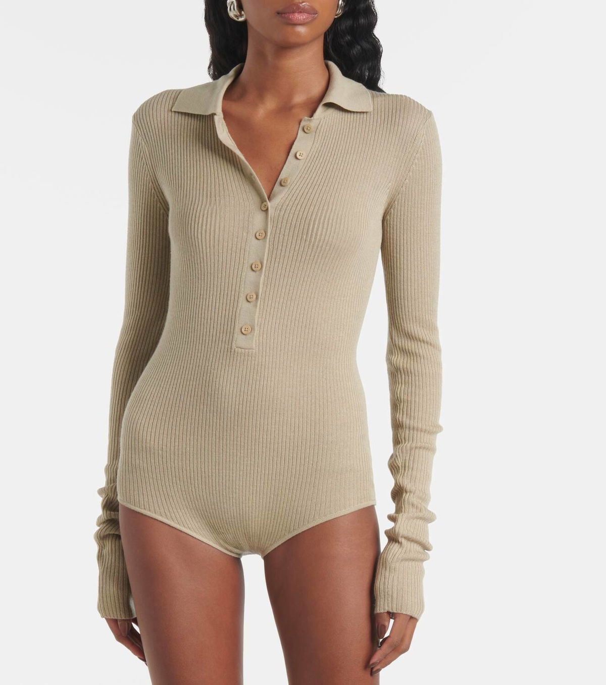 The Frankie Shop Solana wool, silk, and cashmere bodysuit