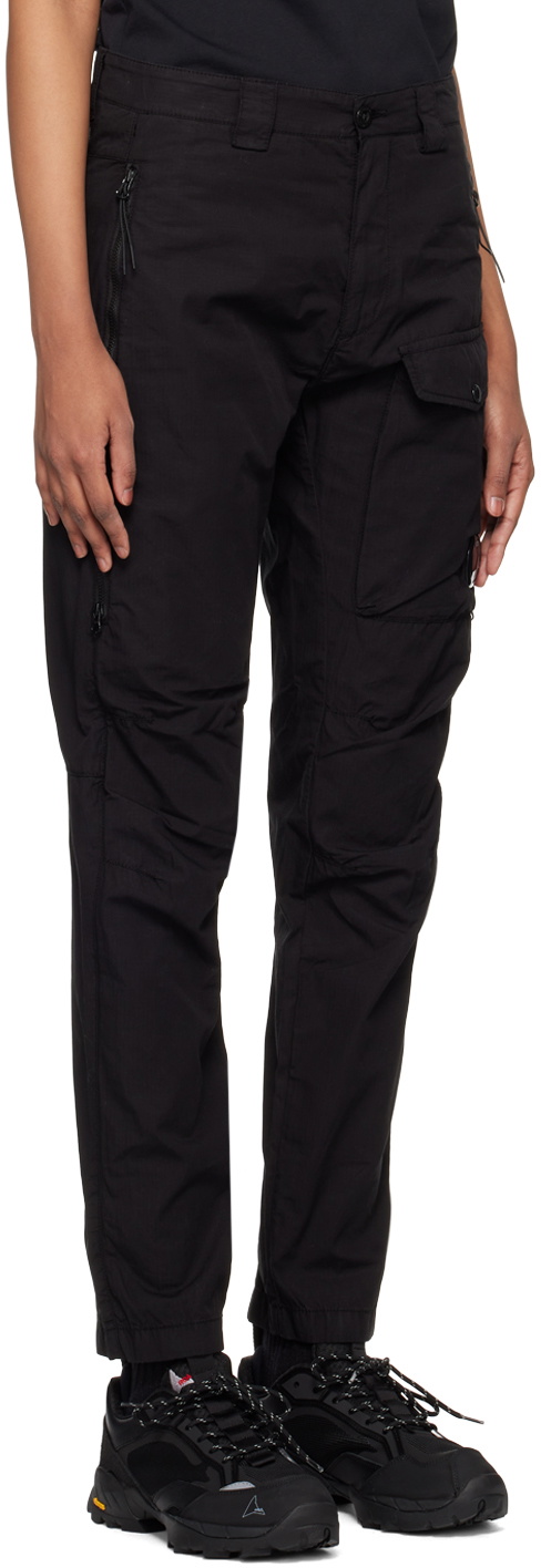 C.P. Company Black Garment-Dyed Trousers
