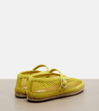 Alaïa Fishnet suede-trimmed espadrilles