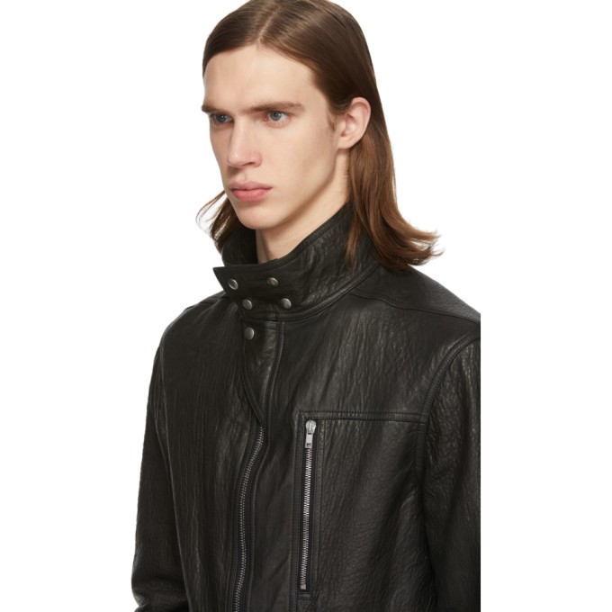 Rick Owens Black Leather IES Bomber Jacket Rick Owens