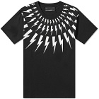 Neil Barrett Men's Fair-Isle Thunderbolt T-Shirt in Black/White