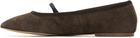A.P.C. Brown Split Leather Ballerina Flats