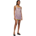 Marco Rambaldi Purple and Green Crochet Tank Dress