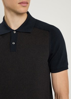 Tods Panelled Ribbed Silk and Cotton-blend Polo Shirt Navy