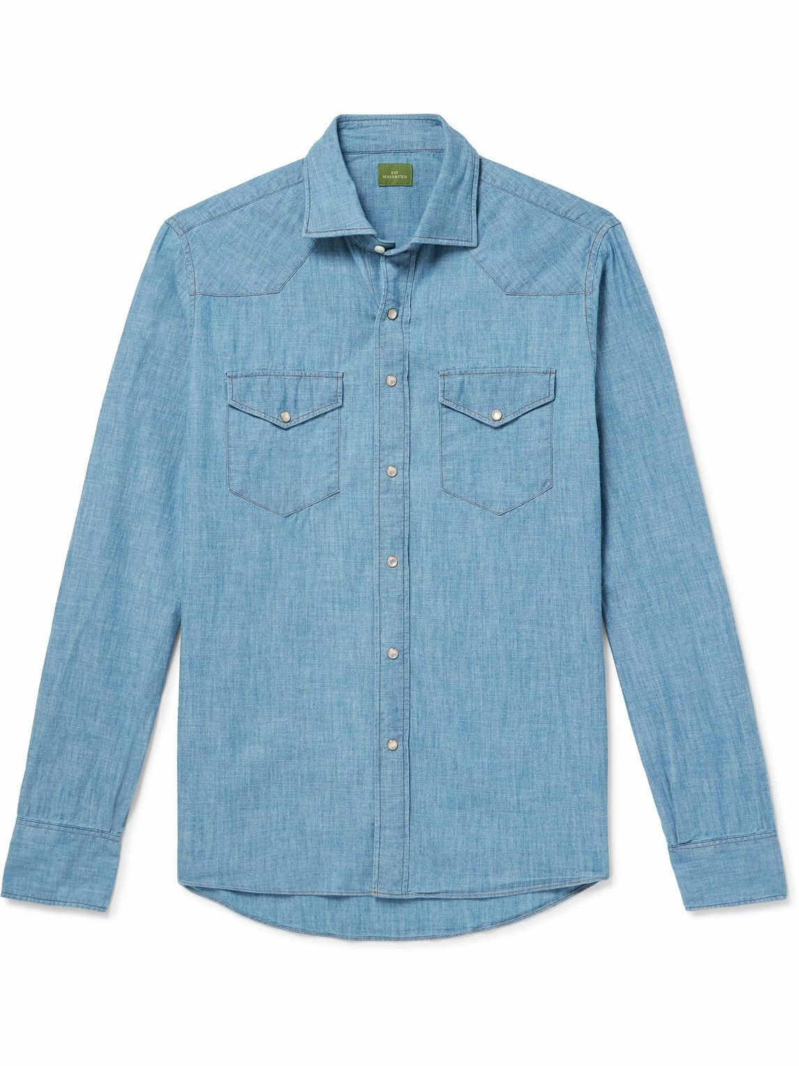 Sid Mashburn - Cotton-Chambray Western Shirt - Blue Sid Mashburn