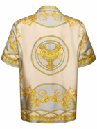 VERSACE Baroque Print Short Sleeve Silk Shirt