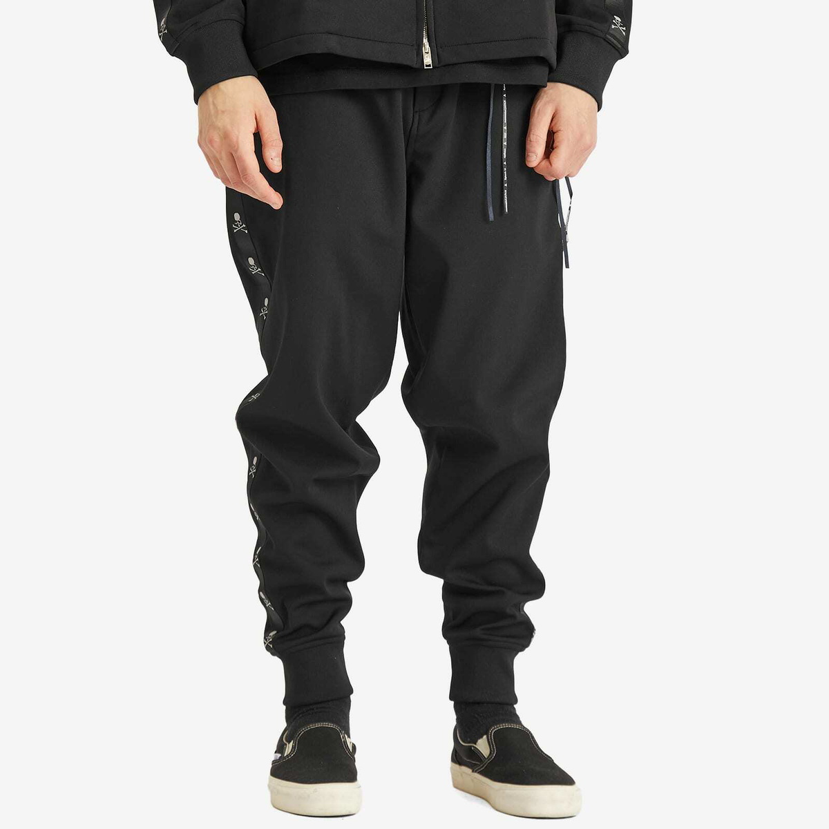 mastermind JAPAN Men's Skull Tape Jersey Track Pants in Black