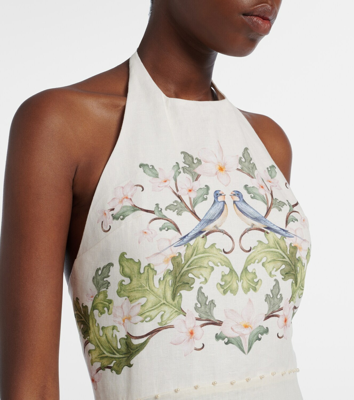 Agua by Agua Bendita Balsa Anhelo floral linen midi dress