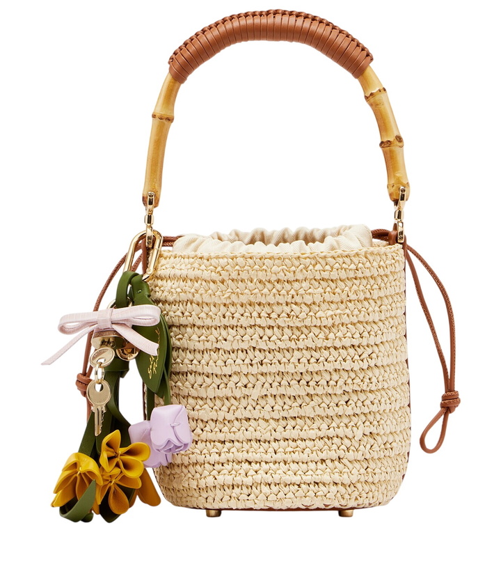 Photo: Self-Portrait Small raffia bucket bag