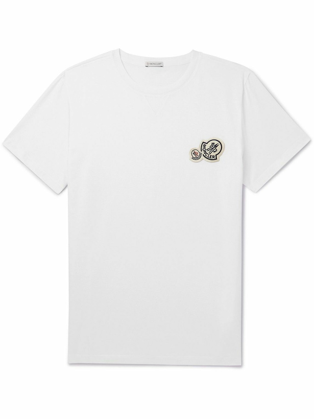 Photo: Moncler - Logo-Appliquéd Cotton-Jersey T-Shirt - White