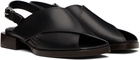 LEMAIRE Black Cross Flat Sandals