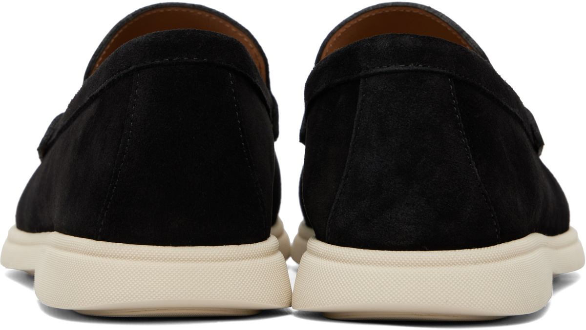 BOSS Black Debossed-Logo Suede Loafers