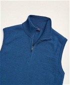 Brooks Brothers Men's Merino Half-Zip Sweater Vest | Medium Blue