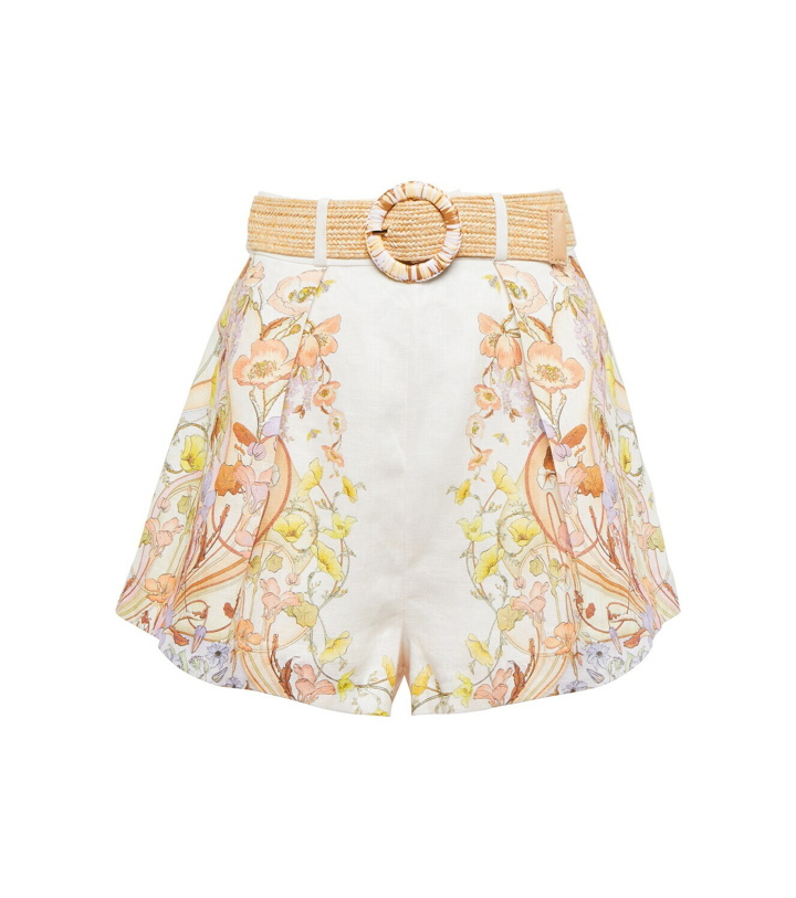 Photo: Zimmermann - High-waisted floral linen shorts