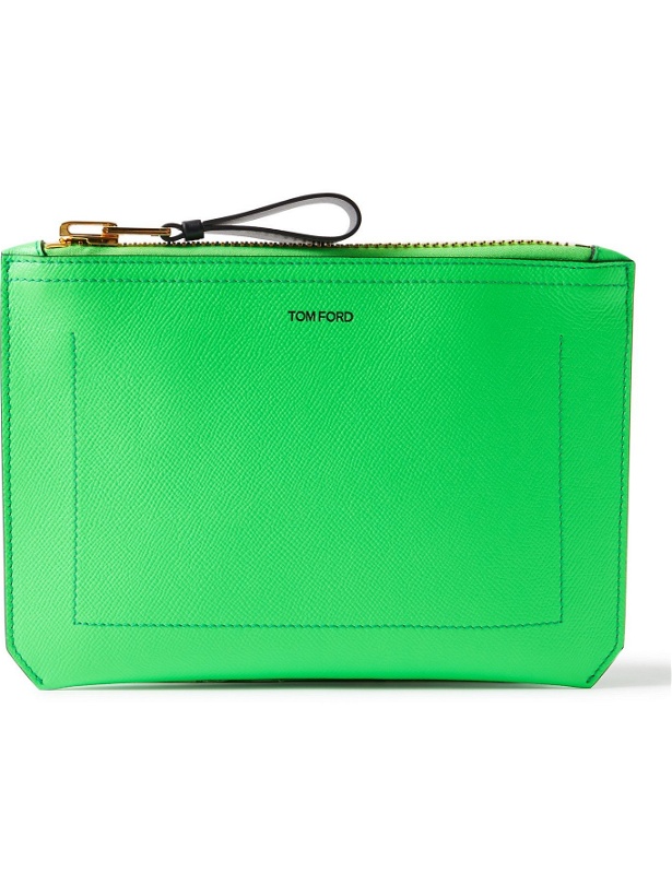 Photo: TOM FORD - Full-Grain Leather Pouch - Green