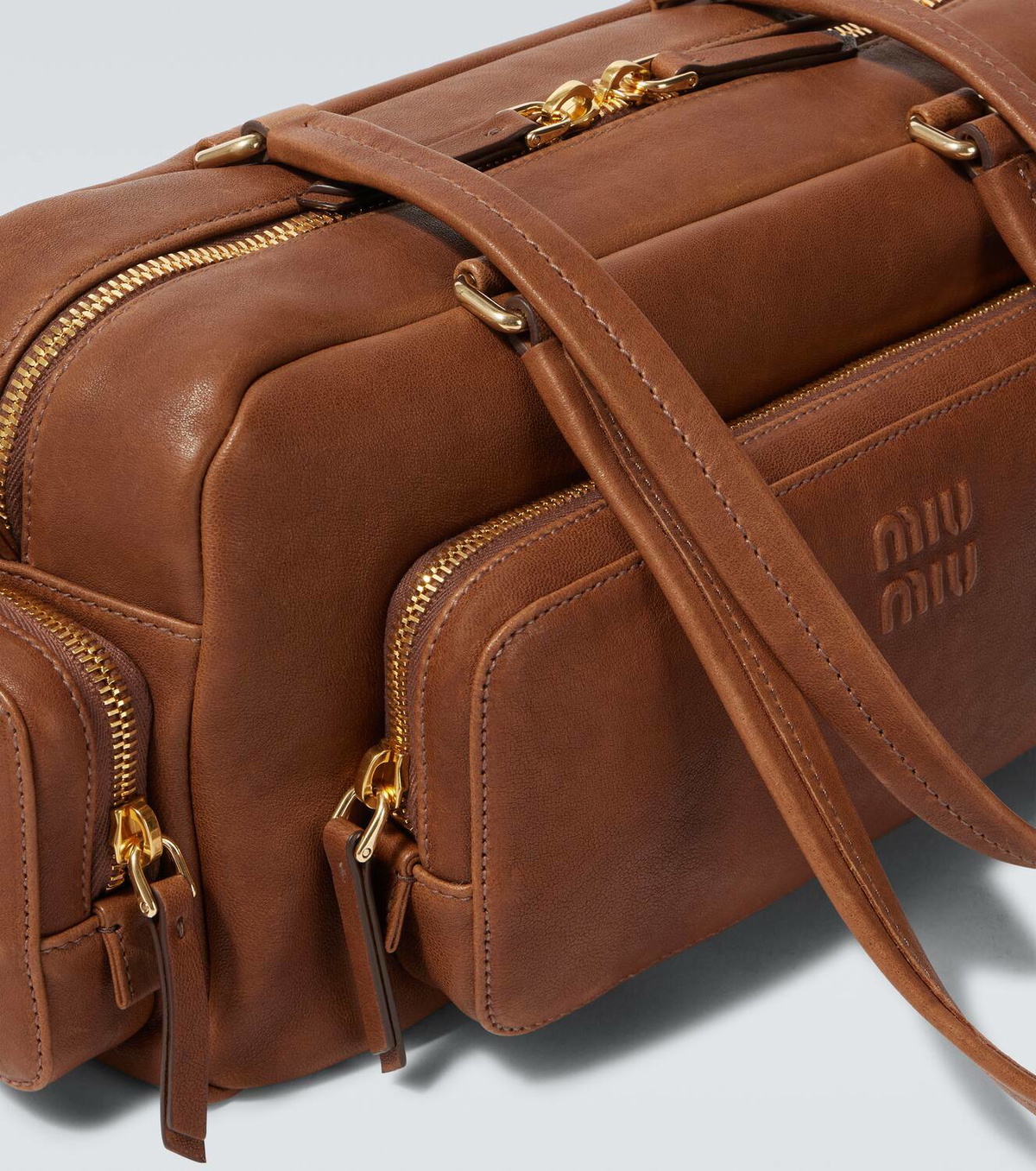 Miu Miu Pocket leather tote bag