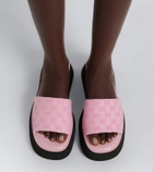 Gucci GG canvas platform slides