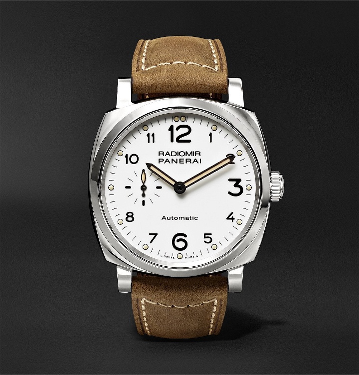 Photo: Panerai - Radiomir 1940 3 Days Automatic Acciaio 42mm Stainless Steel and Leather Watch, Ref. No. PAM00655 - White