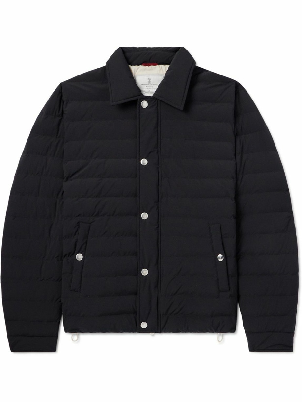 Photo: Brunello Cucinelli - Quilted Shell Down Shirt Jacket - Black