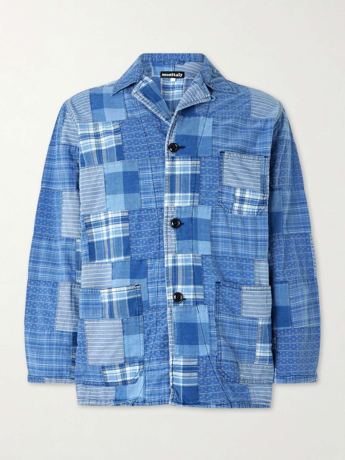 Monitaly - Patchwork Cotton Jacket - Blue