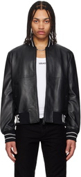 Versace Jeans Couture Black Lambskin Leather Jacket