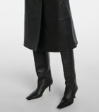 Yves Salomon Leather midi skirt
