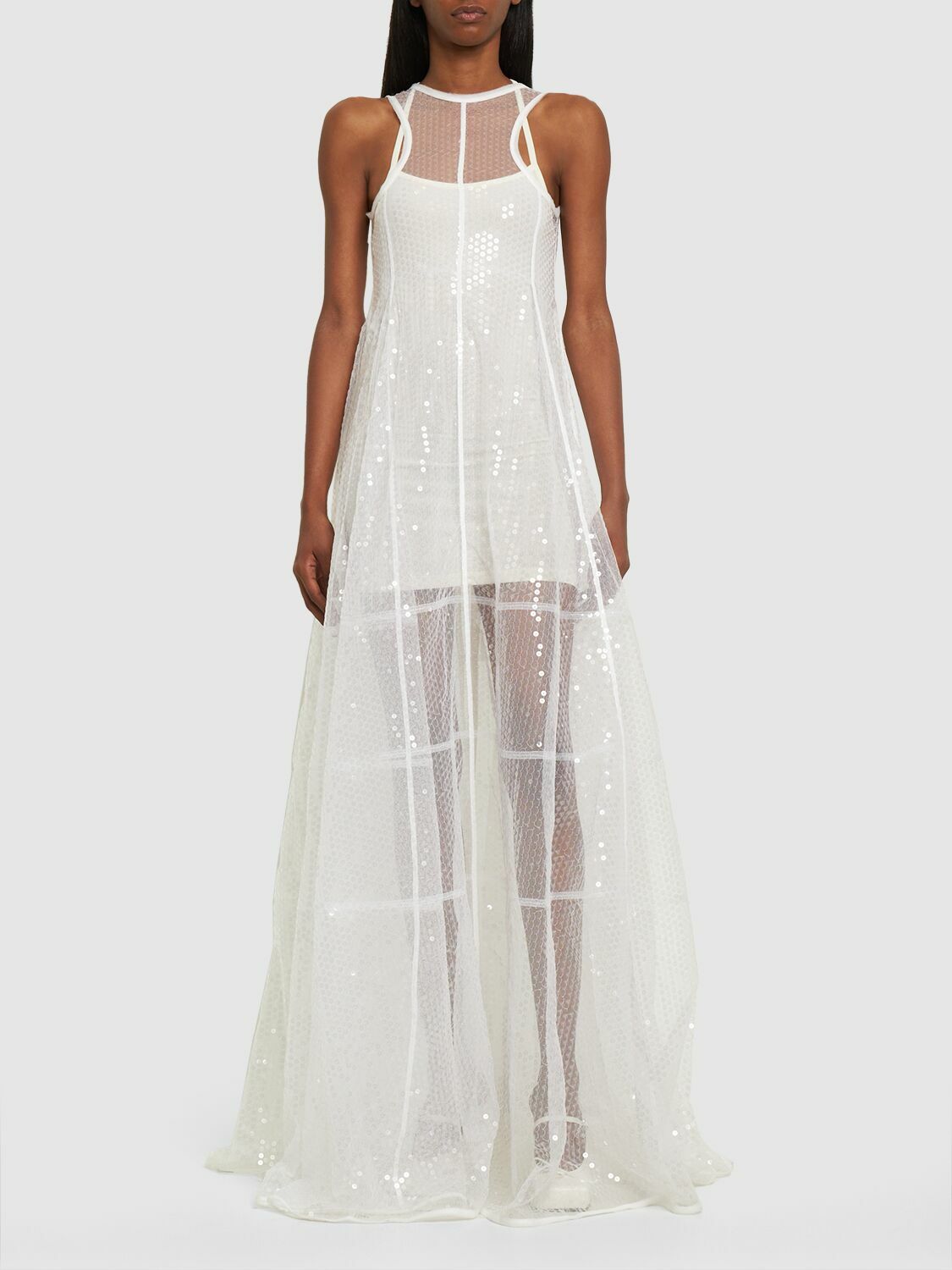 【送料&関税込】Jacquemus Gathered Long Lingerie Dress Jacquemus La Robe Saudade Longue Ruched Maxi Dress | Neiman