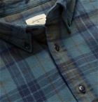 Bellerose - Button-Down Collar Checked Brushed-Cotton Shirt - Blue