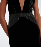 Rixo Arlette draped velvet midi dress