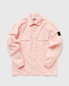 Stone Island Overshirt Brushed Cotton Canvas Pink Overshirts