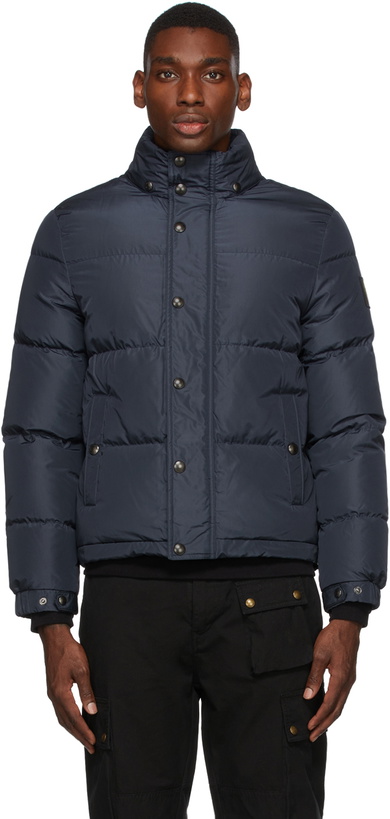 Photo: Belstaff Navy Down Dome Solid Jacket