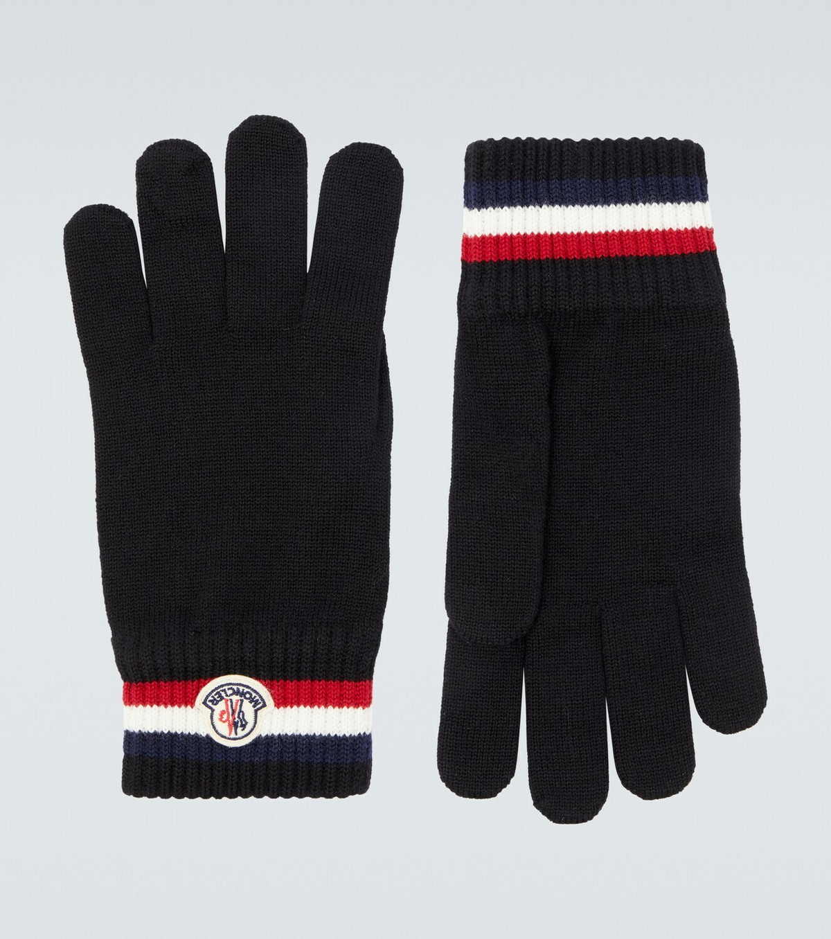 Moncler Logo virgin wool gloves